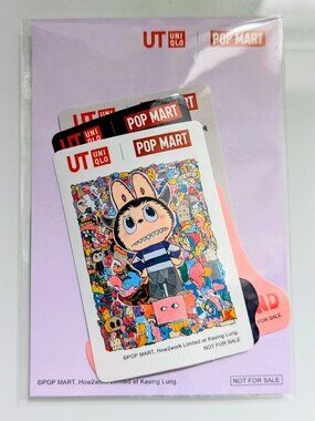 POP MART × UNIQLO UT The Monsters Labubu Sticker Set of 5 | Brand New